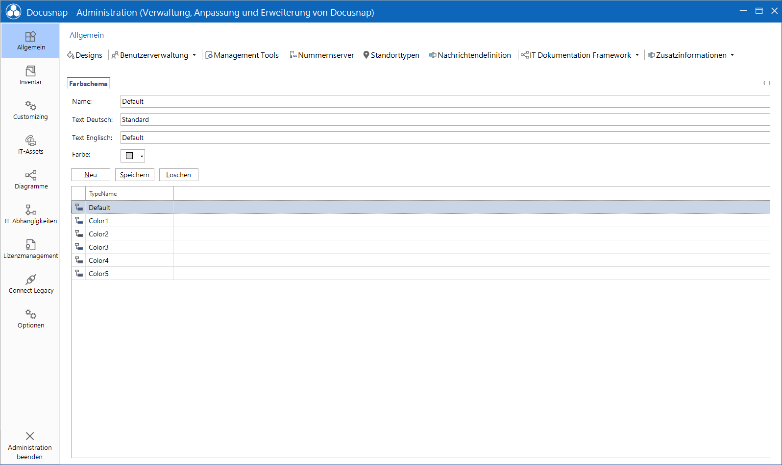 Docusnap Administration Allgemein Farbschema Docusnap Administration Allgemein Farbschema