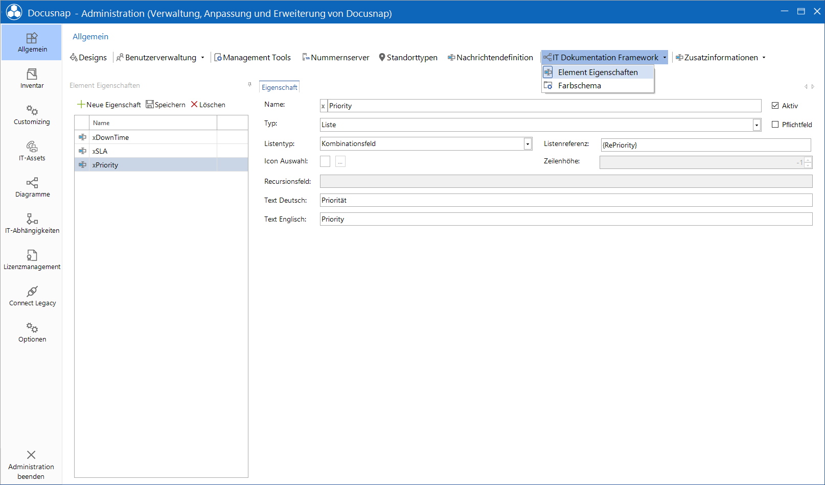 Docusnap Administration Allgemein Element Eigenschaften Docusnap Administration Allgemein Element Eigenschaften