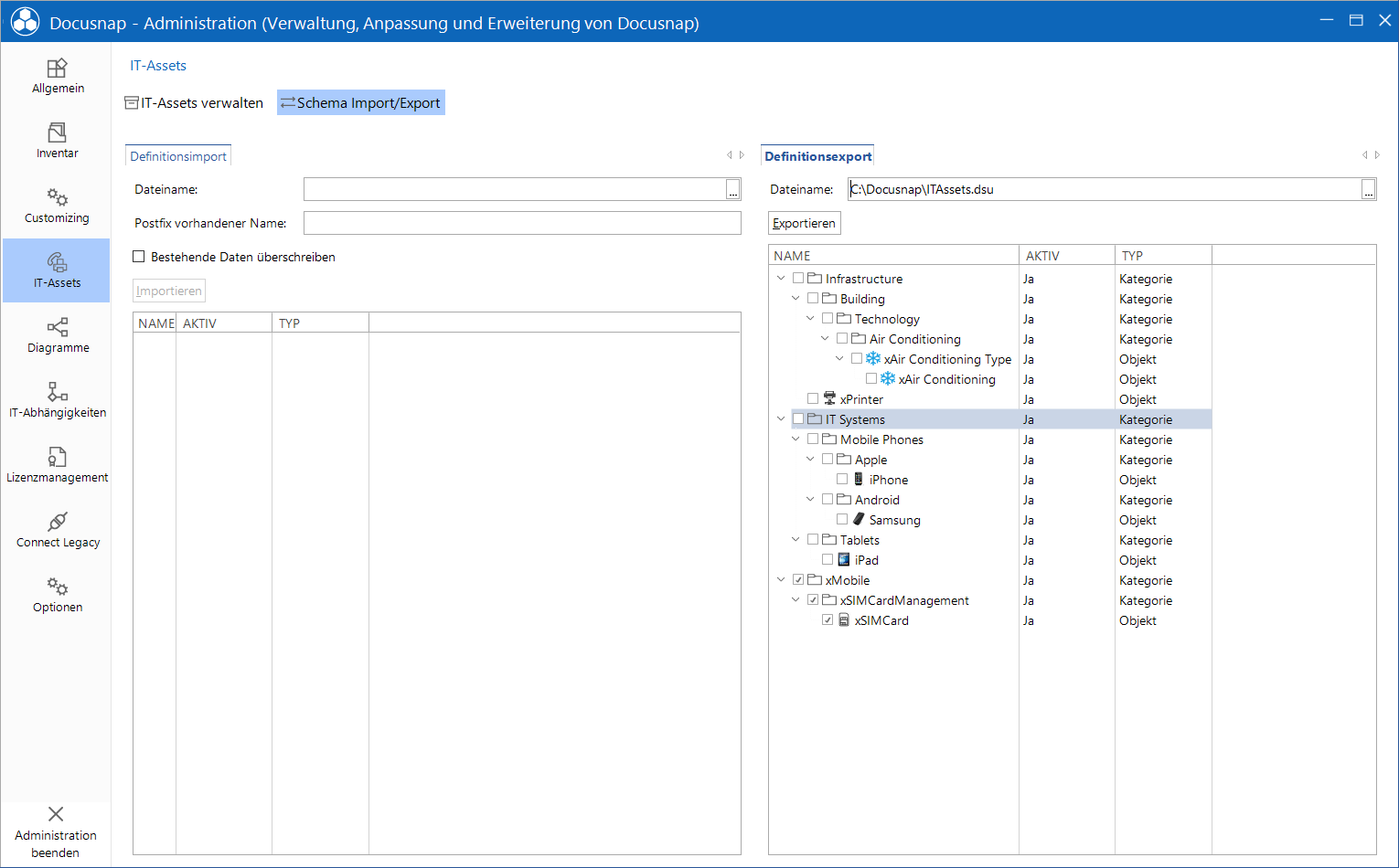 Docusnap Administration Inventar IT Assets Export Docusnap Administration Inventar IT Assets Export