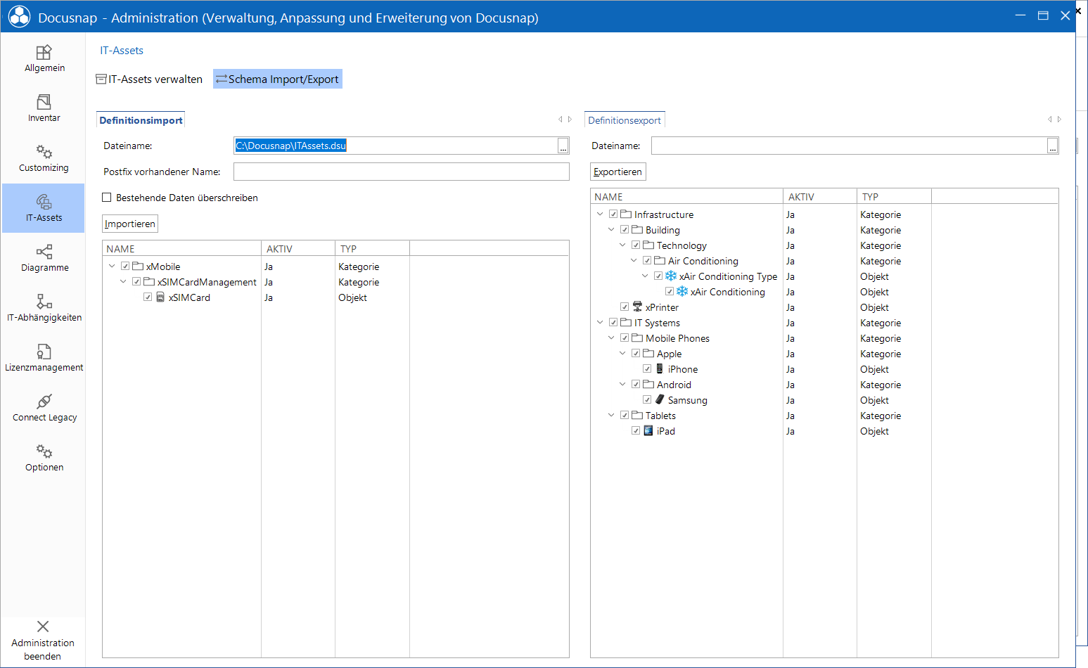Docusnap Administration Inventar IT Assets Import Docusnap Administration Inventar IT Assets Import
