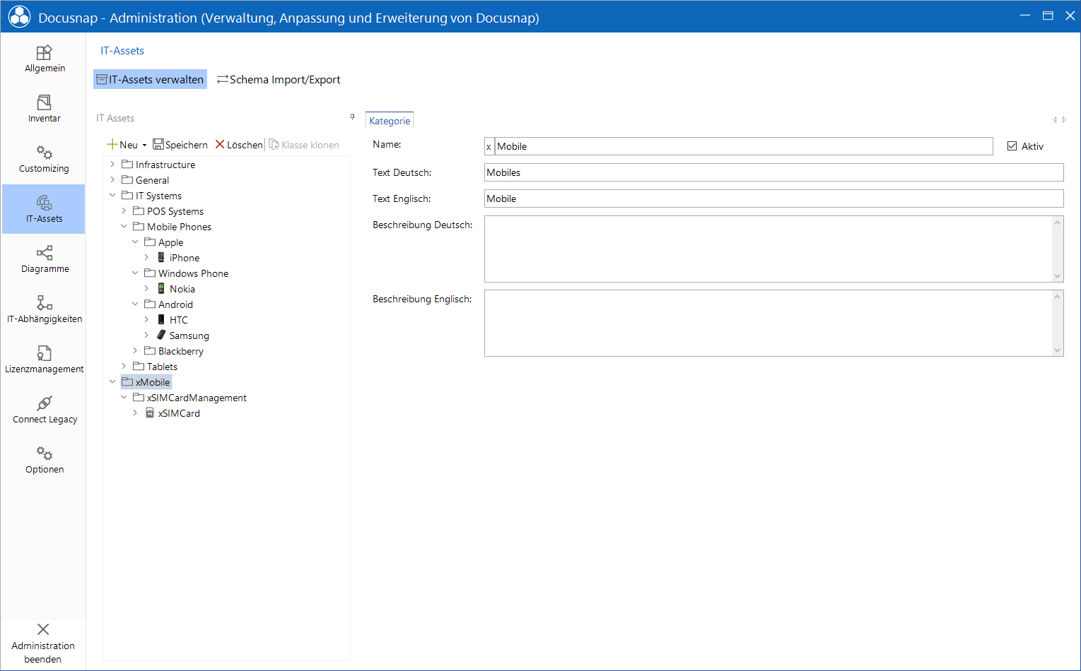 Docusnap Administration Inventar IT Assets Kategorie Docusnap Administration Inventar IT Assets Kategorie