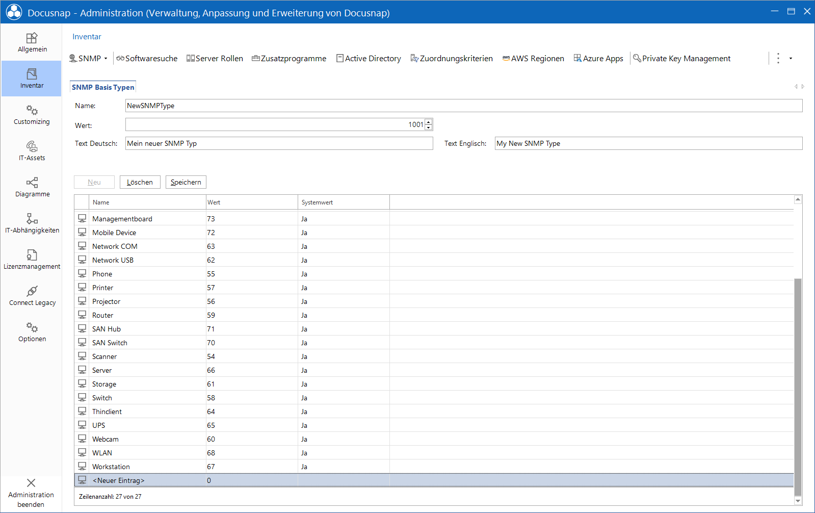 Docusnap Administration Inventar SNMP Base Typen Docusnap Administration Inventar SNMP Base Typen