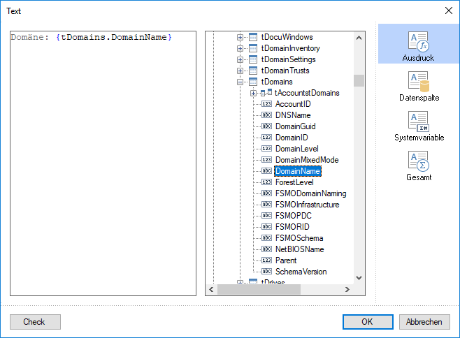 Docusnap-Berichte-Designer-Text-editor-Ausdruck Docusnap-Berichte-Designer-Text-editor-Ausdruck