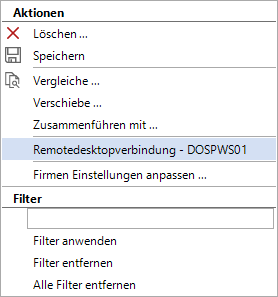 Docusnap Management-tools: Kontextmenü Docusnap Management-tools: Kontextmenü