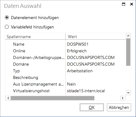 Docusnap IT-Konzept Daten Auswahl Docusnap IT-Konzept Daten Auswahl