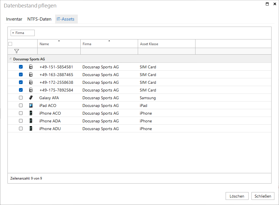 Docusnap Datenbestand Assets pflegen Docusnap Datenbestand Assets pflegen