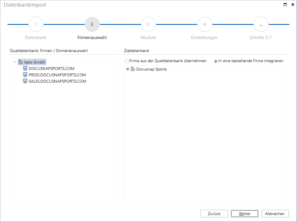 Docusnap Datenbankimport Firmenauswahl Docusnap Datenbankimport Firmenauswahl