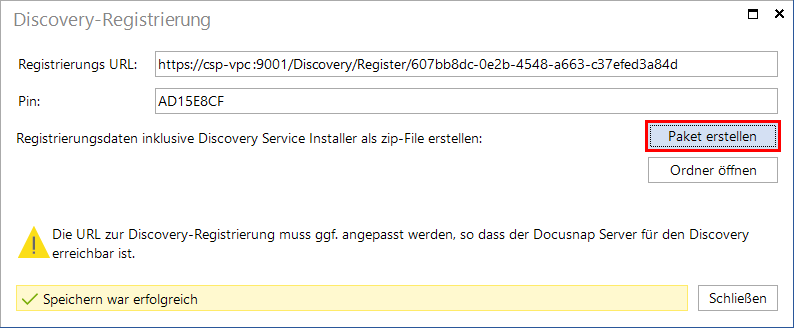 Docusnap Discovery Service konfigurieren - Paket erstellen Docusnap Discovery Service konfigurieren - Paket erstellen