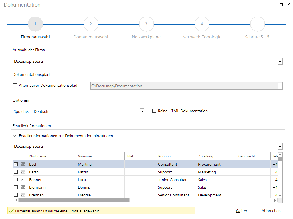 Docusnap Dokumentation Firmenauswahl Docusnap Dokumentation Firmenauswahl