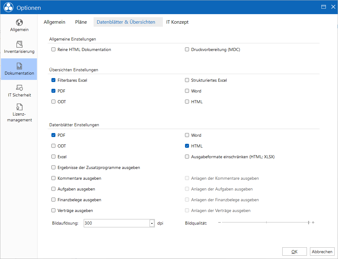 Docusnap Optionen Dokumentation Datenblätter Docusnap Optionen Dokumentation Datenblätter