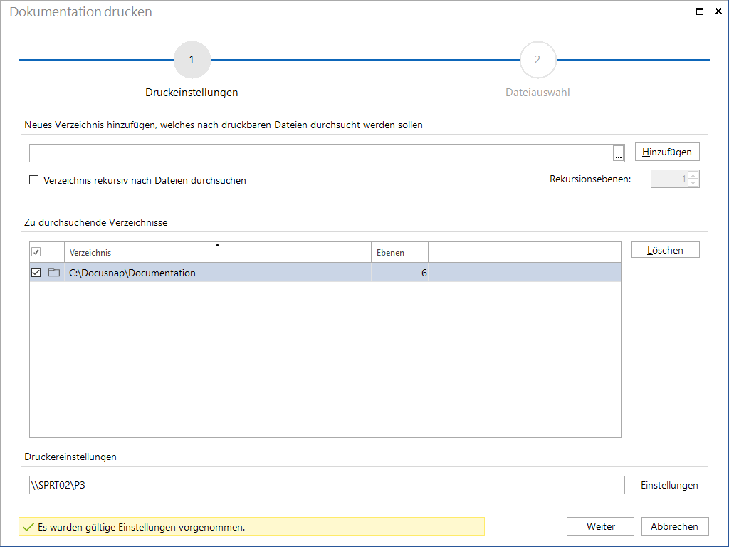 Docusnap Dokumentation Druckeinstellungen