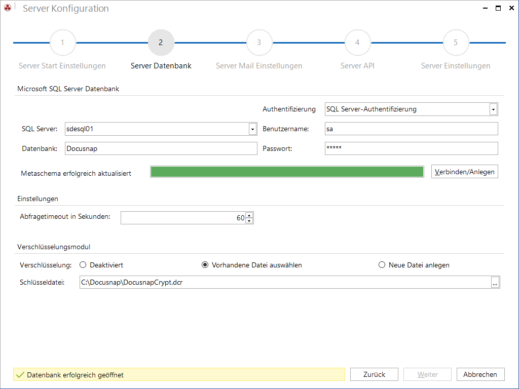 Docusnap Konfiguration Server Datenbank Docusnap Konfiguration Server Datenbank