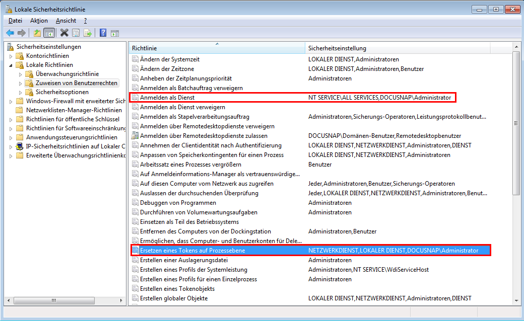 Docusnap Server-Sicherheitsrichtlinie Docusnap Server-Sicherheitsrichtlinie