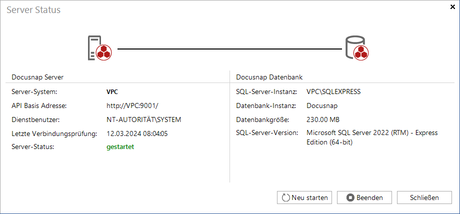 Docusnap erweitert Server-Status Docusnap erweitert Server-Status