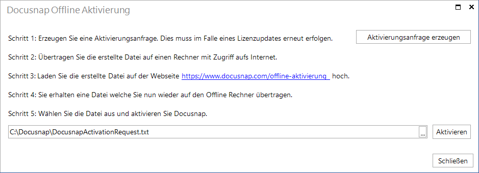 Docusnap Konfiguration Offline-Aktivierung Docusnap Konfiguration Offline-Aktivierung
