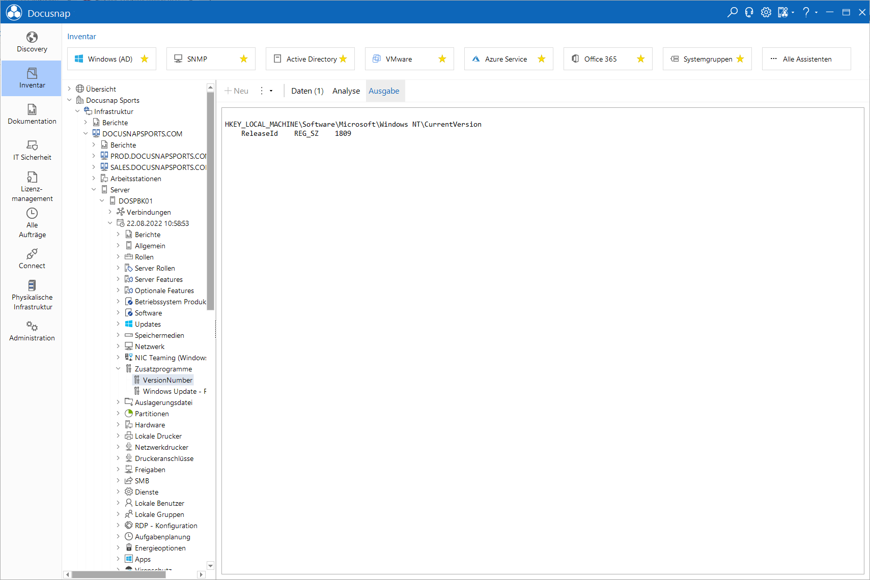 Docusnap Datenexplorer Ausgabe Zusatzprogramme Docusnap Datenexplorer Ausgabe Zusatzprogramme