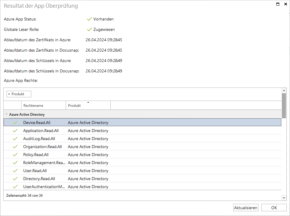 Docusnap Azure App Überprüfung Docusnap Azure App Überprüfung