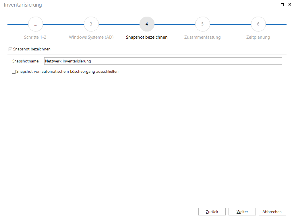 Docusnap Inventarisierung Snapshot bezeichnen Docusnap Inventarisierung Snapshot bezeichnen