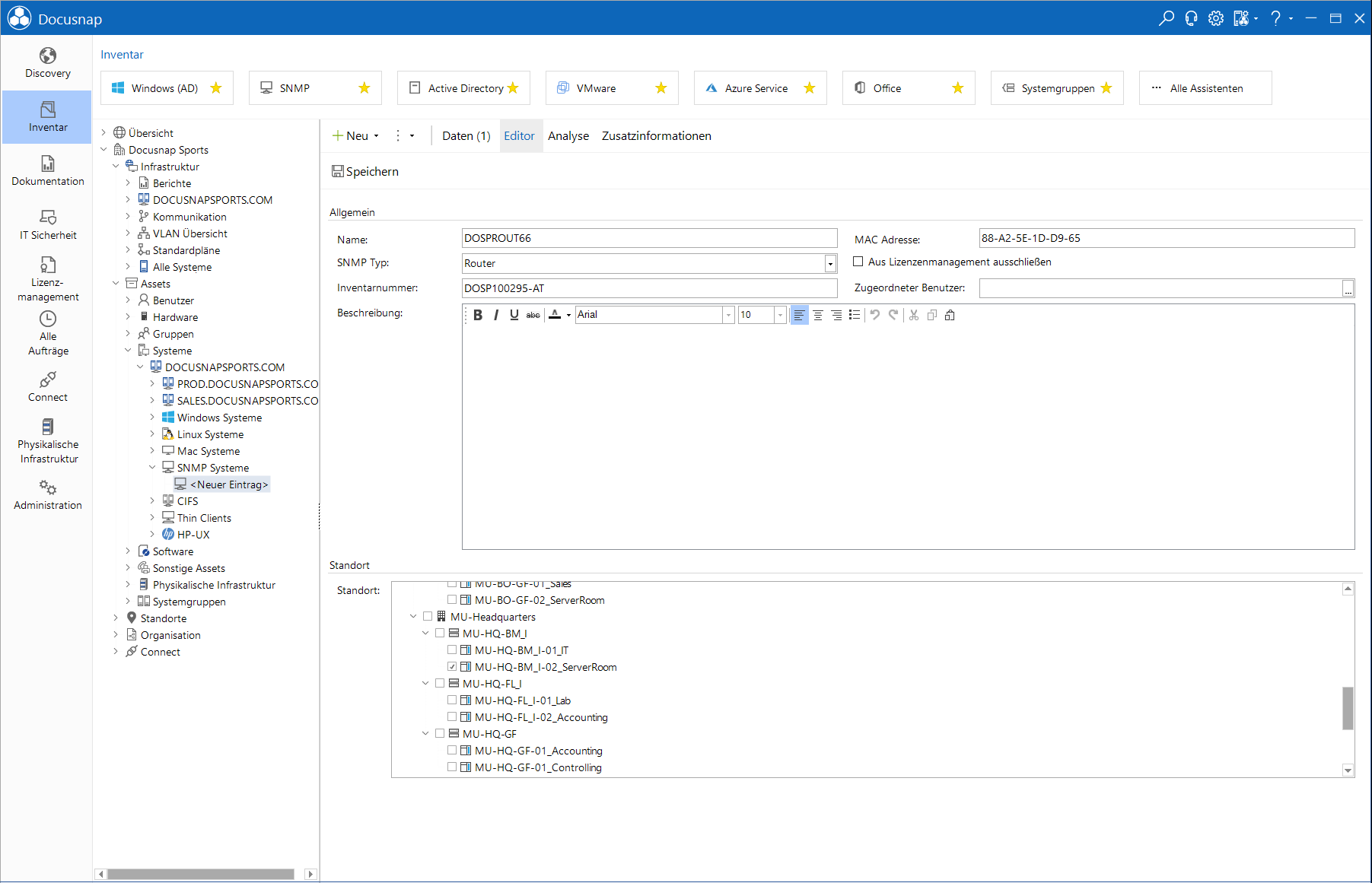 Docusnap Datenexplorer Firewall erstellen Docusnap Datenexplorer Firewall erstellen