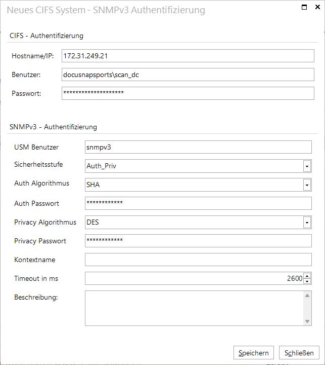 Docusnap Inventarisierung CIFS SNMPv2 Docusnap Inventarisierung CIFS SNMPv2