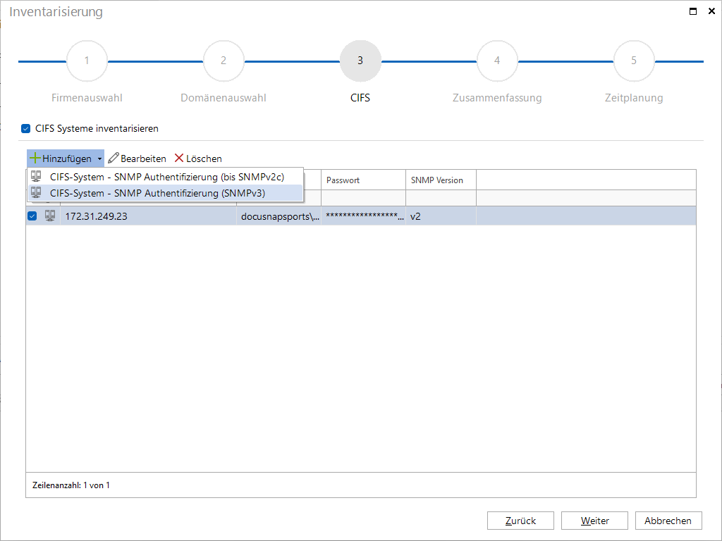Docusnap Inventarisierung CIFS Docusnap Inventarisierung CIFS