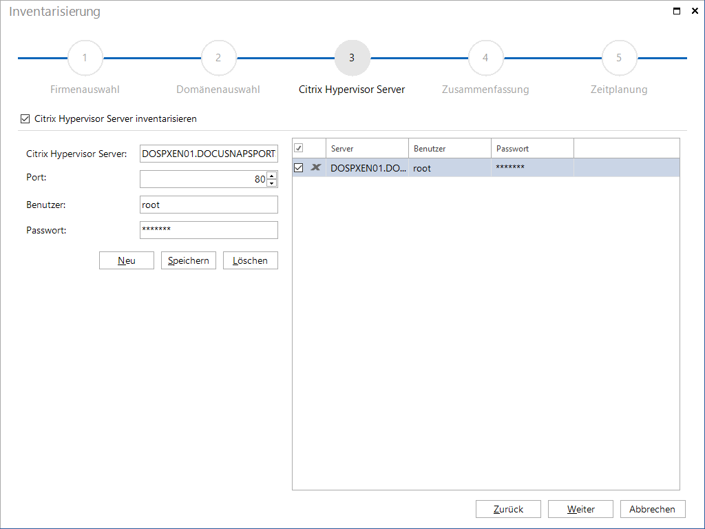 Docusnap Inventarisierung Xencenter