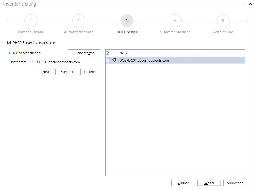 Docusnap Inventarisierung DHCP Server