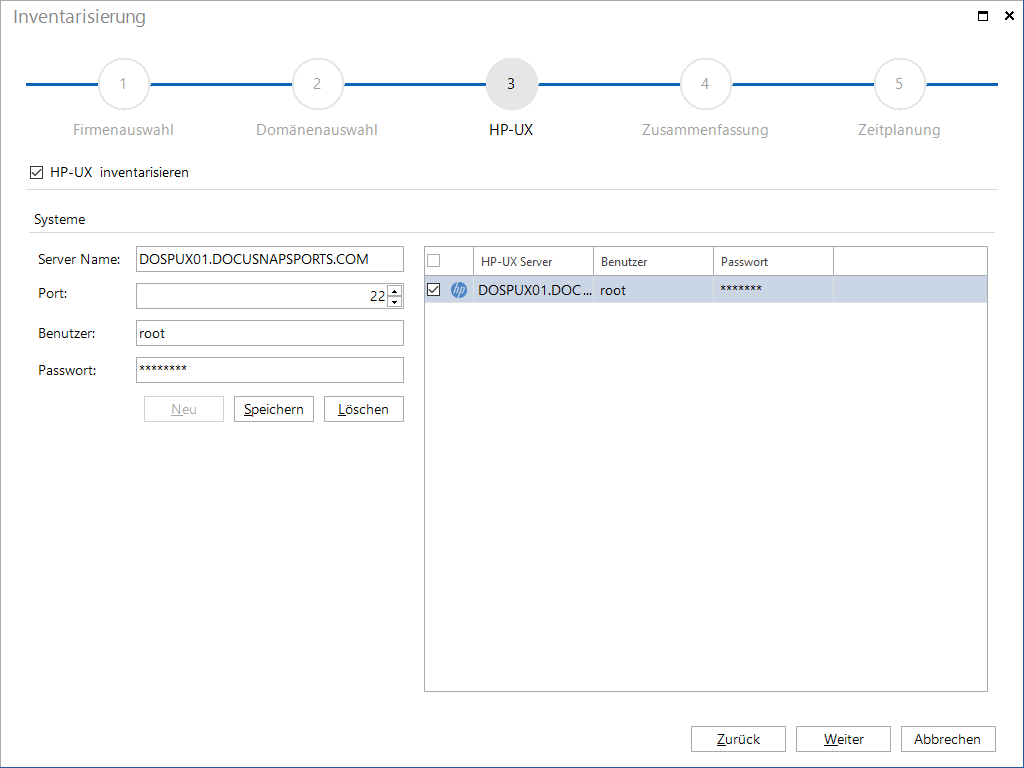 Docusnap Inventarisierung HP-UX Docusnap Inventarisierung HP-UX