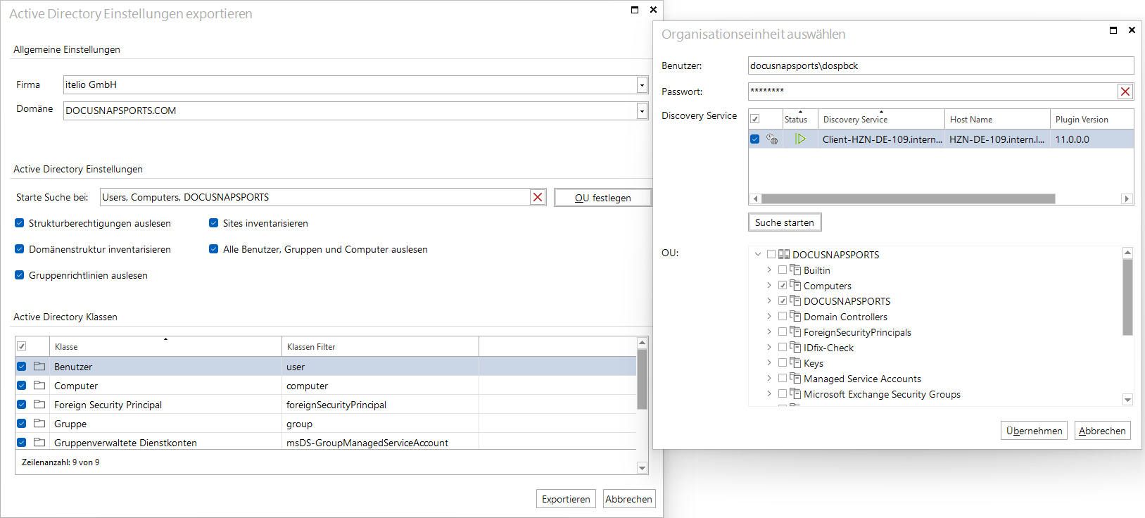 Docusnap Skript ADDS Export Docusnap Skript ADDS Export