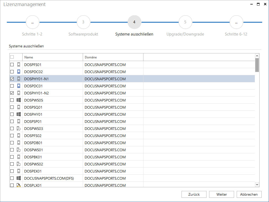 Docusnap Lizenzmanagement System ausschließen