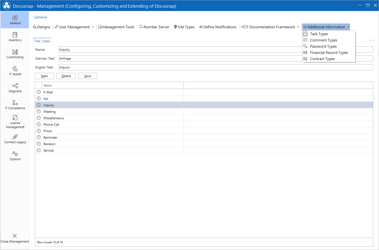 Docusnap Management General Extension Type