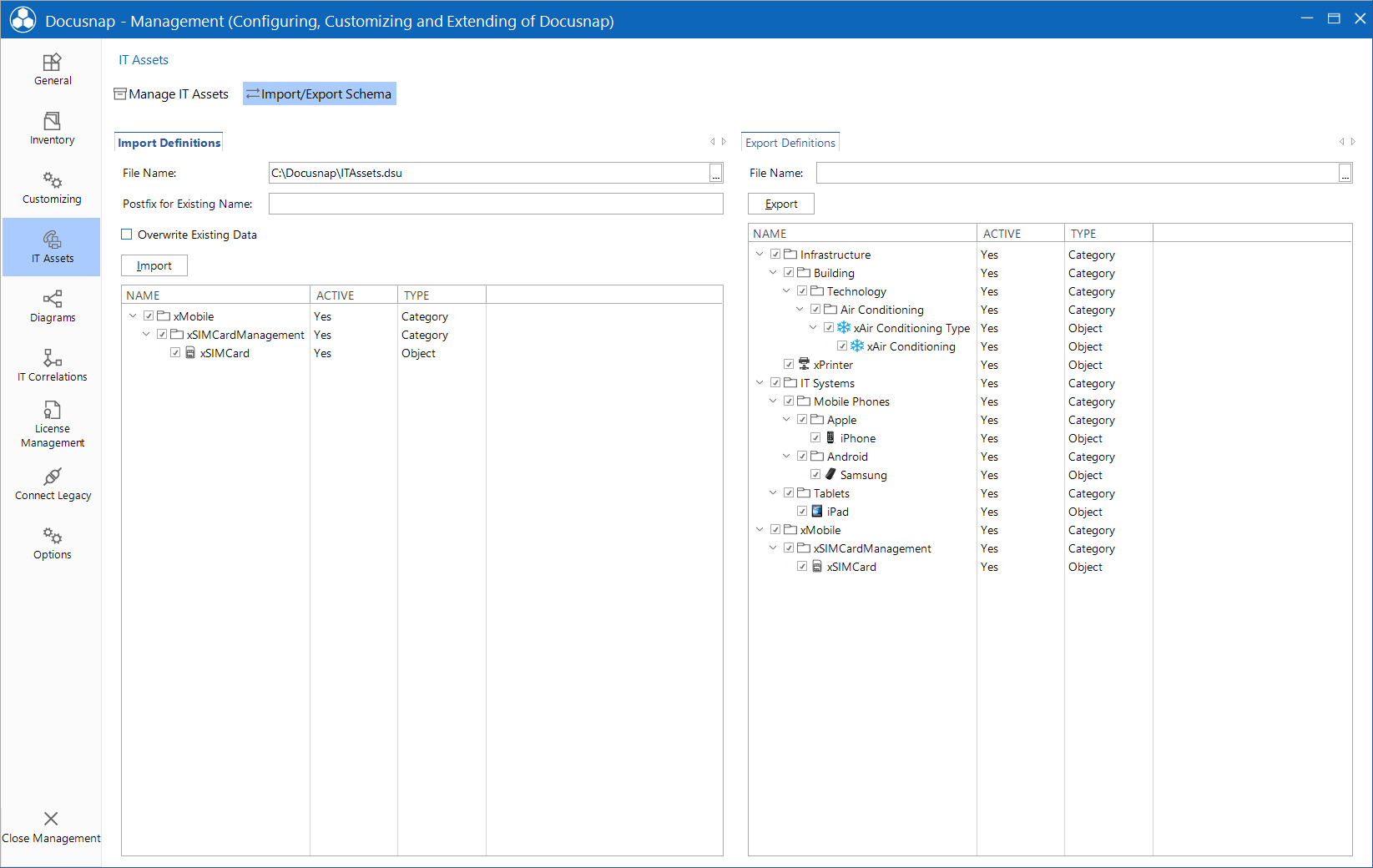 Docusnap Management IT Assets Import