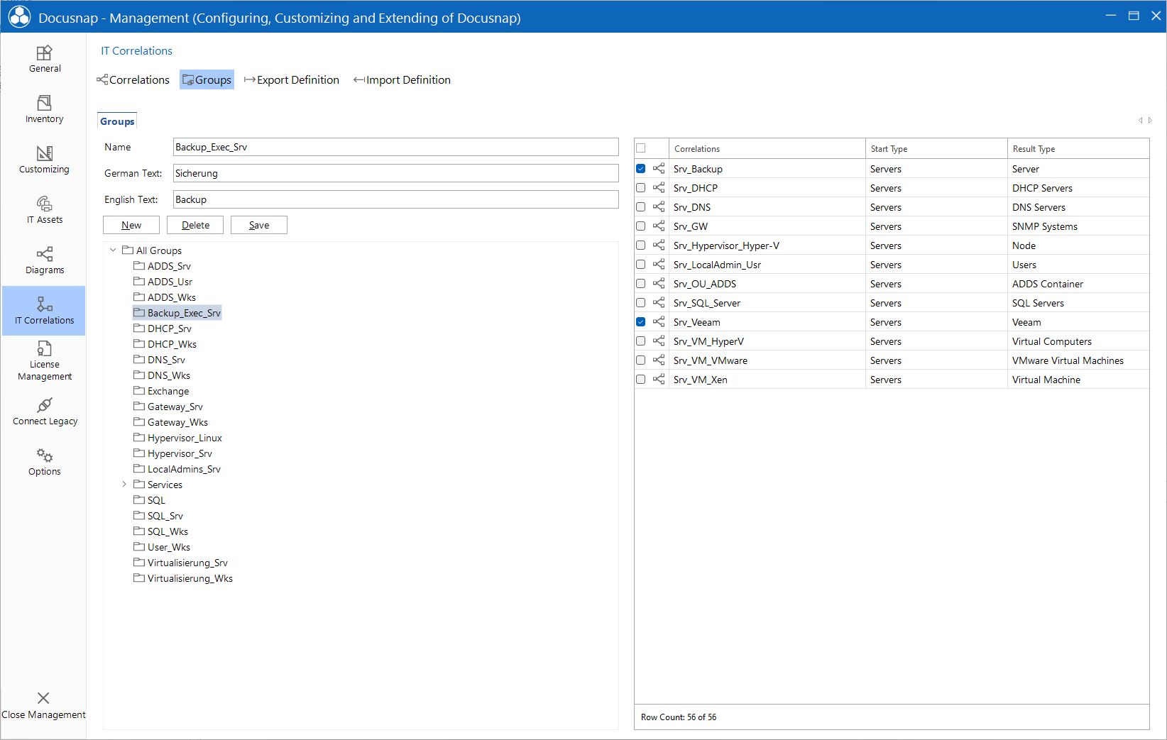 Docusnap Management Correlations Groups Docusnap Management Correlations Groups