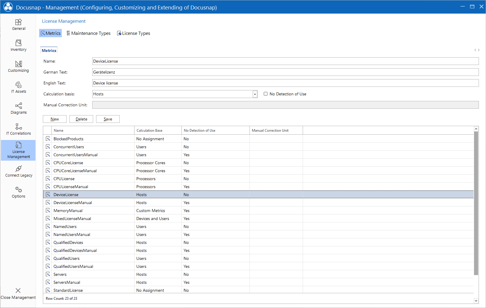 Docusnap Management License Management Software Categories