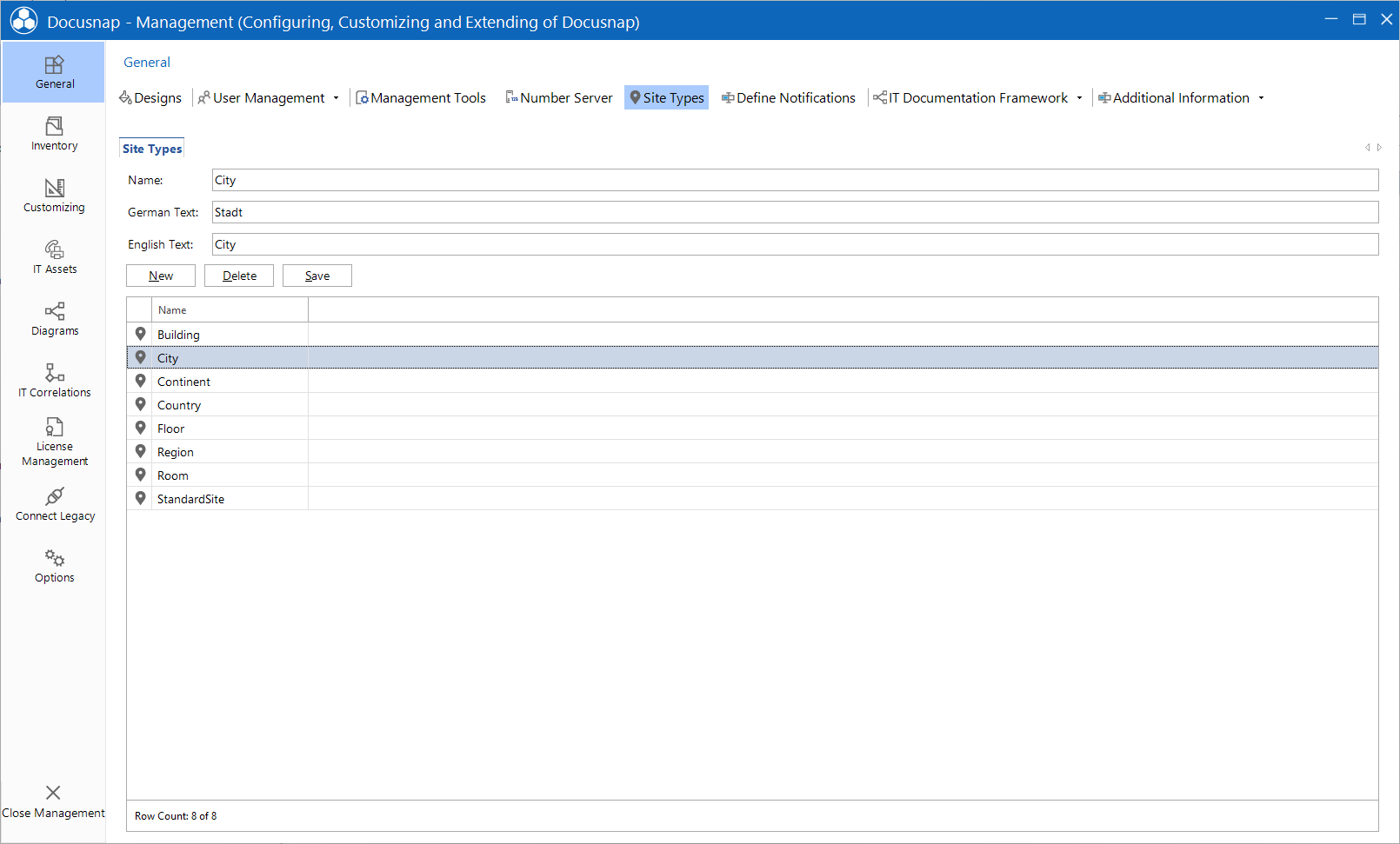 Docusnap Management Site Types Docusnap Management Site Types