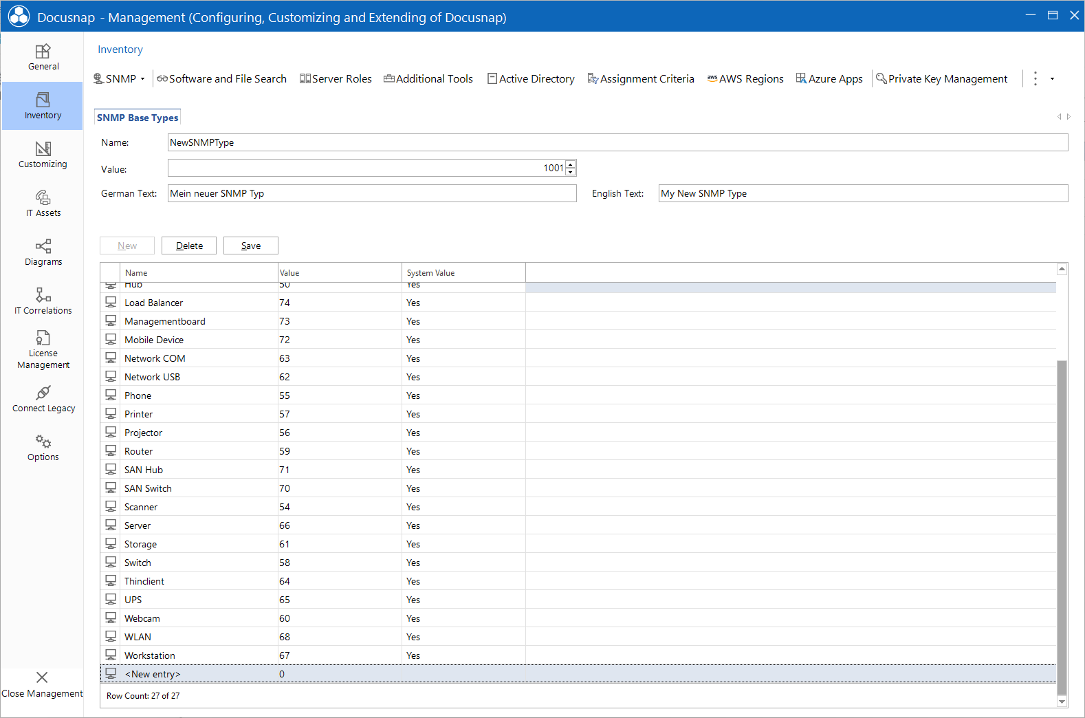 Docusnap Management Inventory SNMP Base Types Docusnap Management Inventory SNMP Base Types