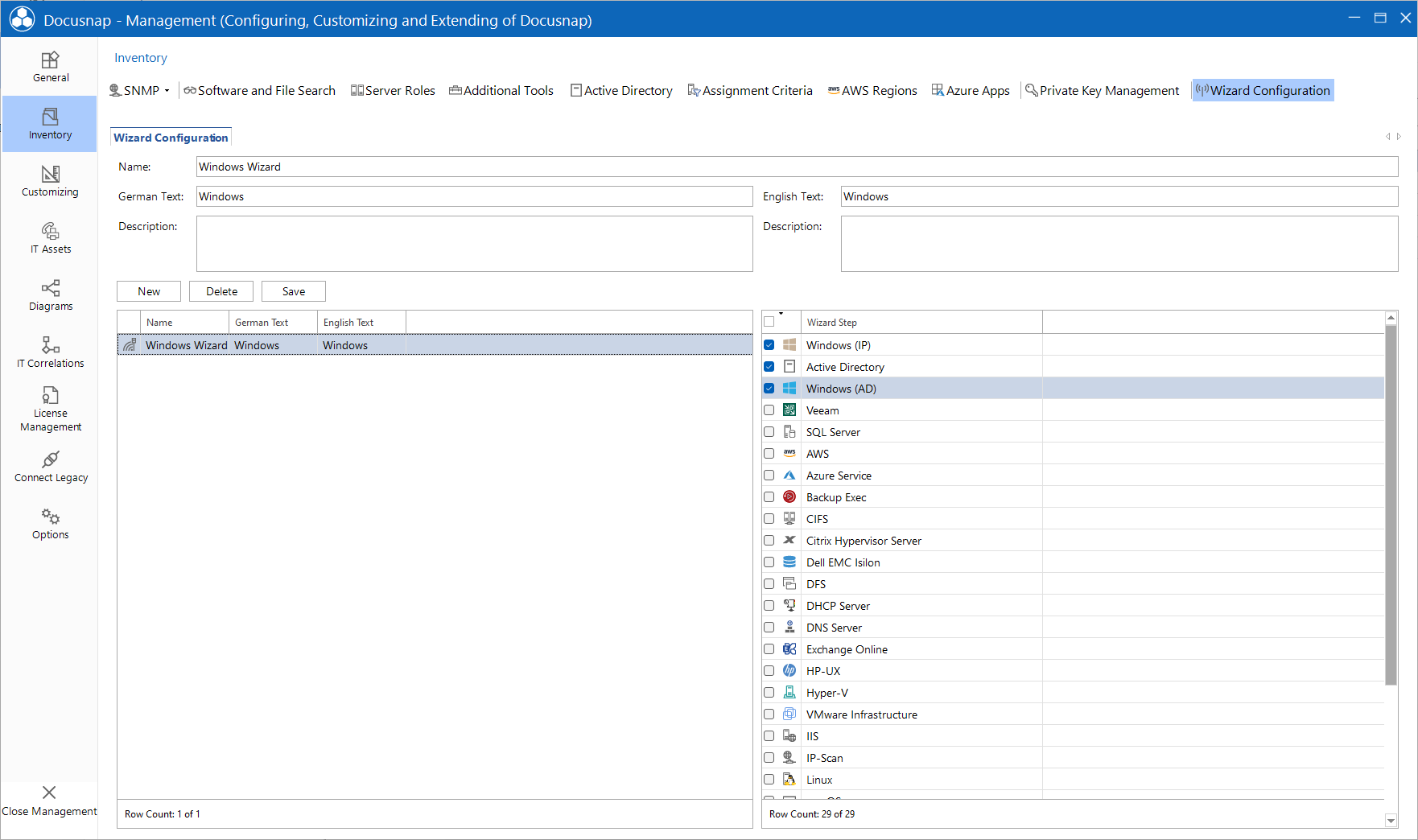 Docusnap Management Inventory Wizard Configuration Docusnap Management Inventory Wizard Configuration