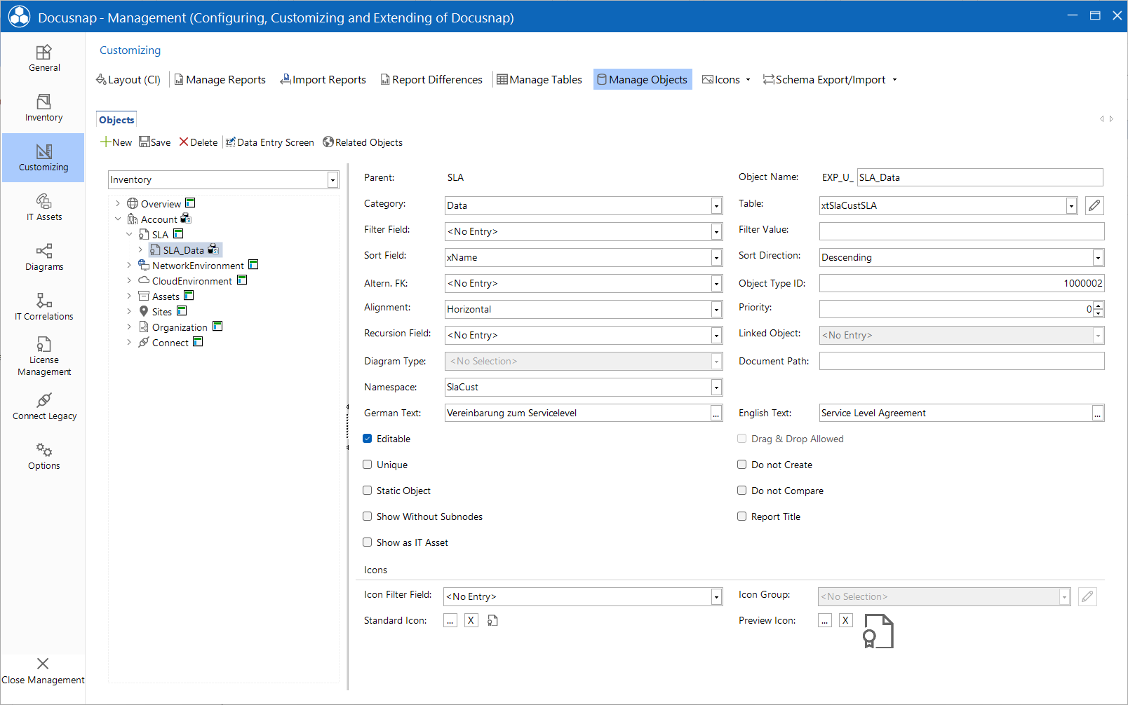 Docusnap Tools Manage Metaobjects Data Example