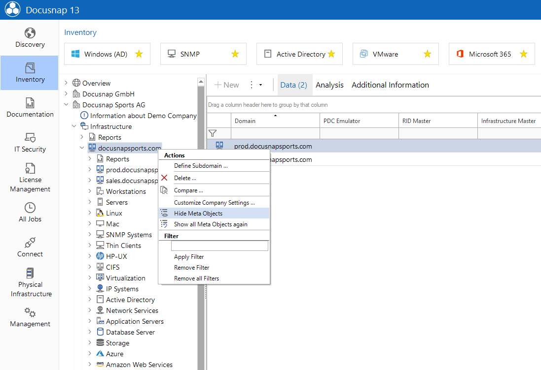 Docusnap hide meta objects context menu Docusnap hide meta objects context menu