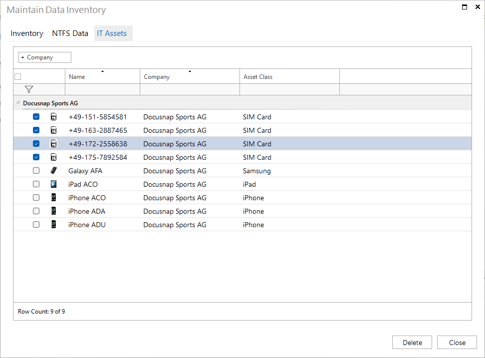 Docusnap Maintain Data Inventory Assets