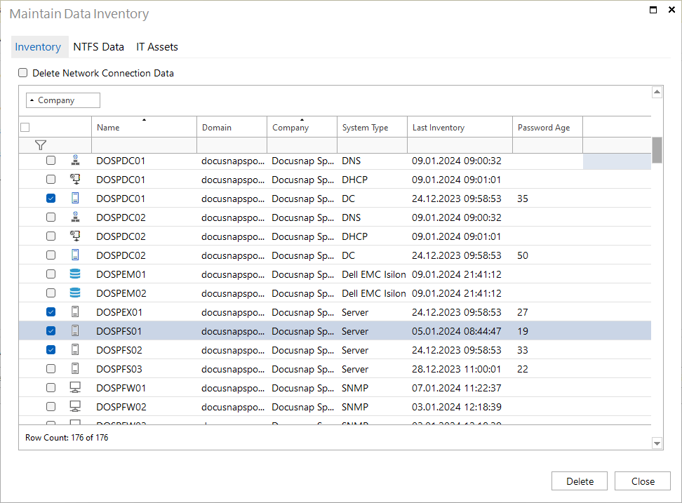 Docusnap Maintain Data Inventory