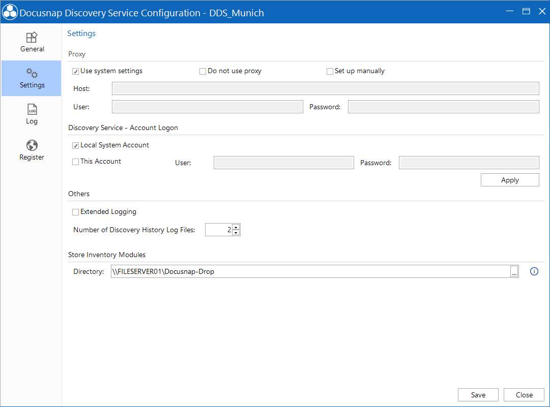 Docusnap-Discovery-Service-Settings Docusnap-Discovery-Service-Settings