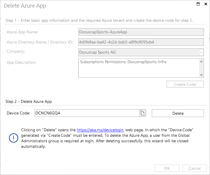 Docusnap Azure Apps Delete Docusnap Azure Apps Delete