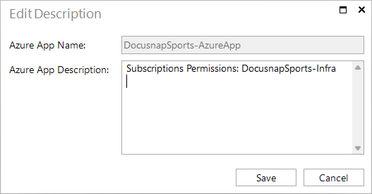 Docusnap Azure App Edit Description Docusnap Azure App Edit Description