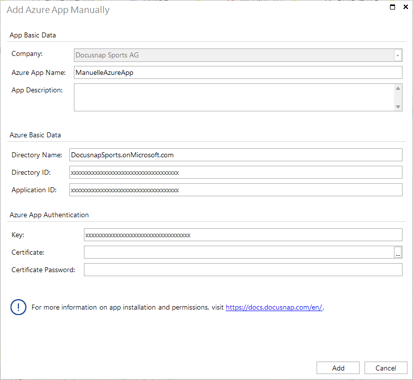 Docusnap Azure App Add Manually Docusnap Azure App Add Manually