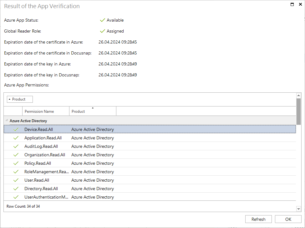 Docusnap Azure App Verify Docusnap Azure App Verify
