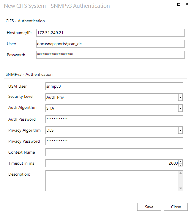 Docusnap Inventory CIFS SNMPv2 Docusnap Inventory CIFS SNMPv2