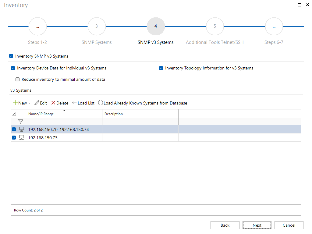 Docusnap Inventory SNMP v3 Systeme