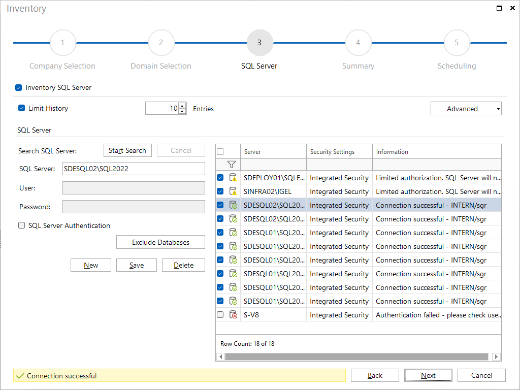 Docusnap Inventory SQL Server