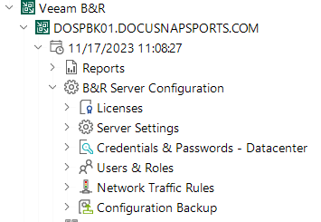 Docusnap Inventory Veeam Tree Configuration